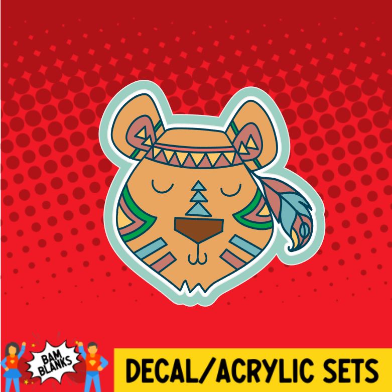 Boho Bear - DECAL AND ACRYLIC SHAPE #DA0107