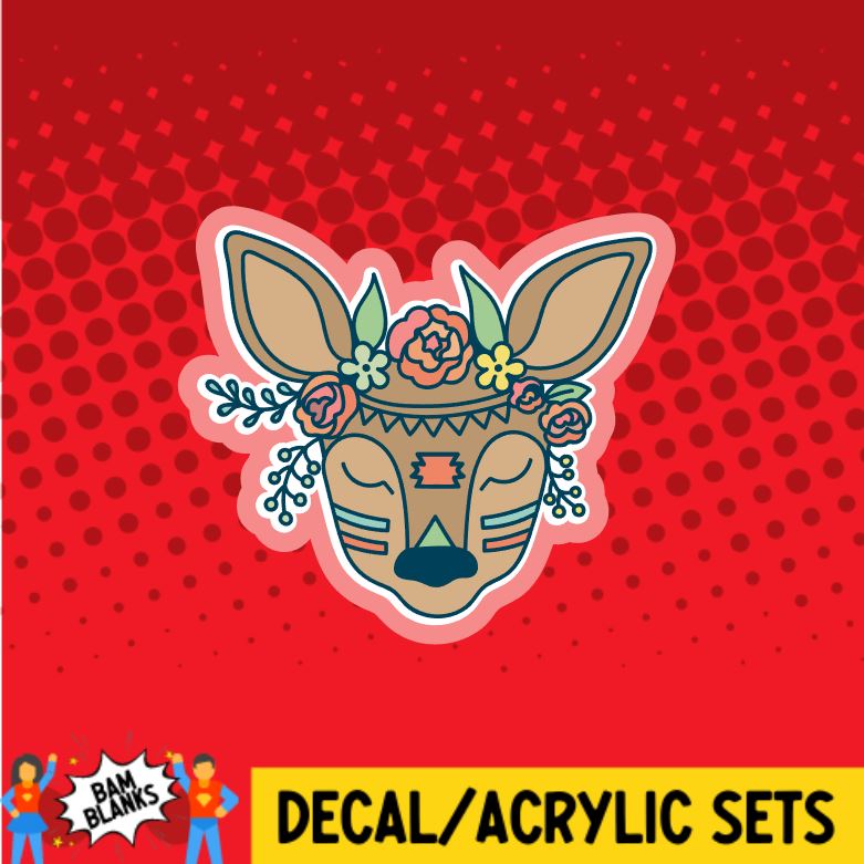 Boho Deer - DECAL AND ACRYLIC SHAPE #DA0106