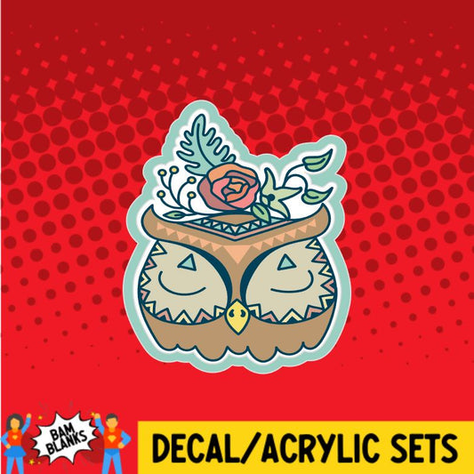 Boho Owl - DECAL AND ACRYLIC SHAPE #DA0105