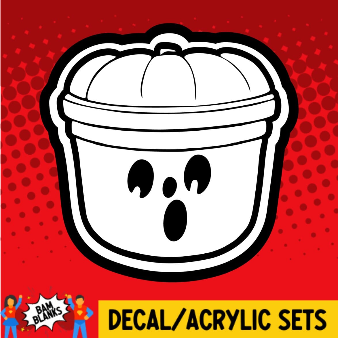 Boo Bucket Ghost - DECAL AND ACRYLIC SHAPE #DA01384 – BAM Blanks and More