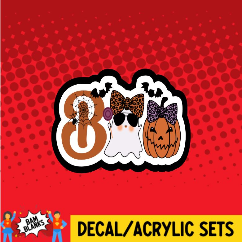 Boo Ghost with a Bow - DECAL AND ACRYLIC SHAPE #DA0926 – BAM Blanks and ...