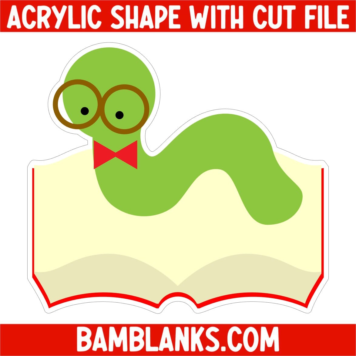 Bookworm - Acrylic Shape #030