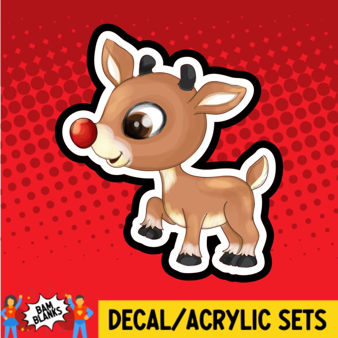 Boy Reindeer 2 - DECAL AND ACRYLIC SHAPE #DA01380