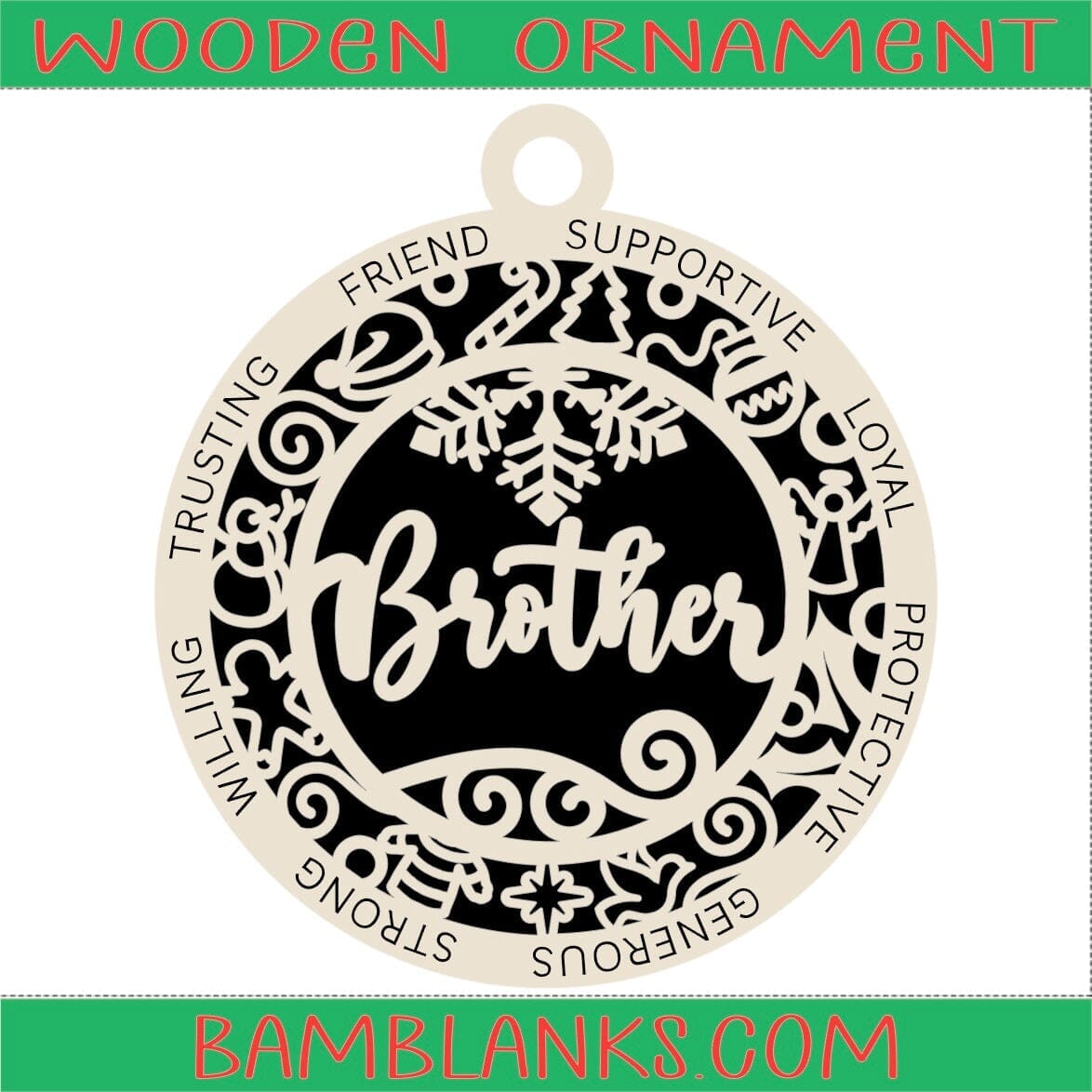 Brother - Wood Ornament #W106