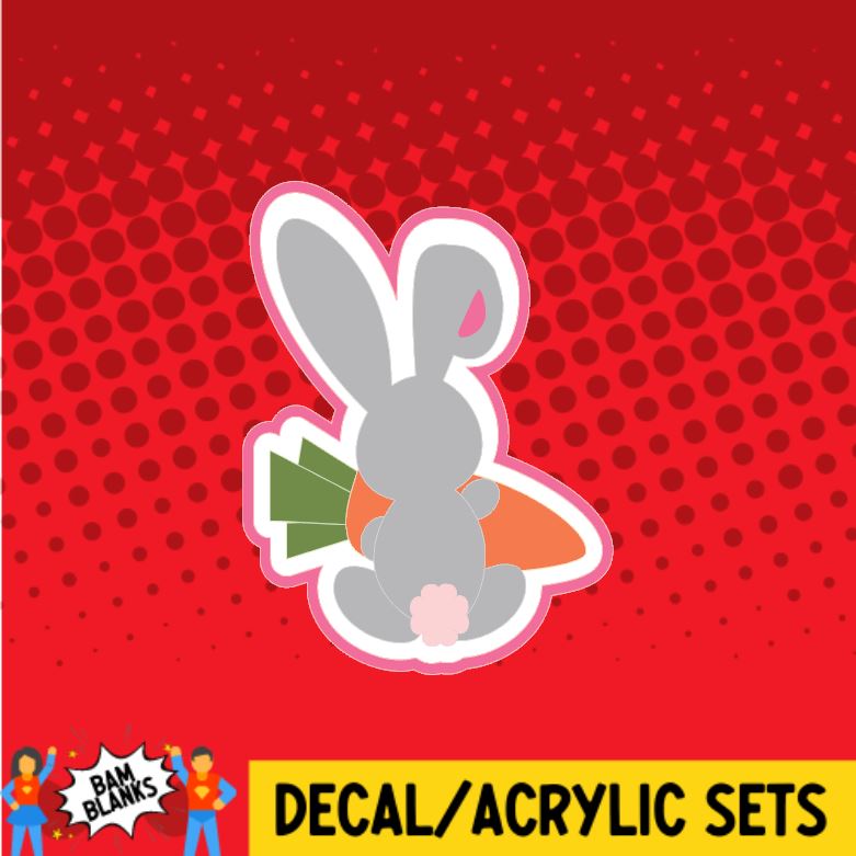 Bunny Back with Carrot - DECAL AND ACRYLIC SHAPE #DA0707