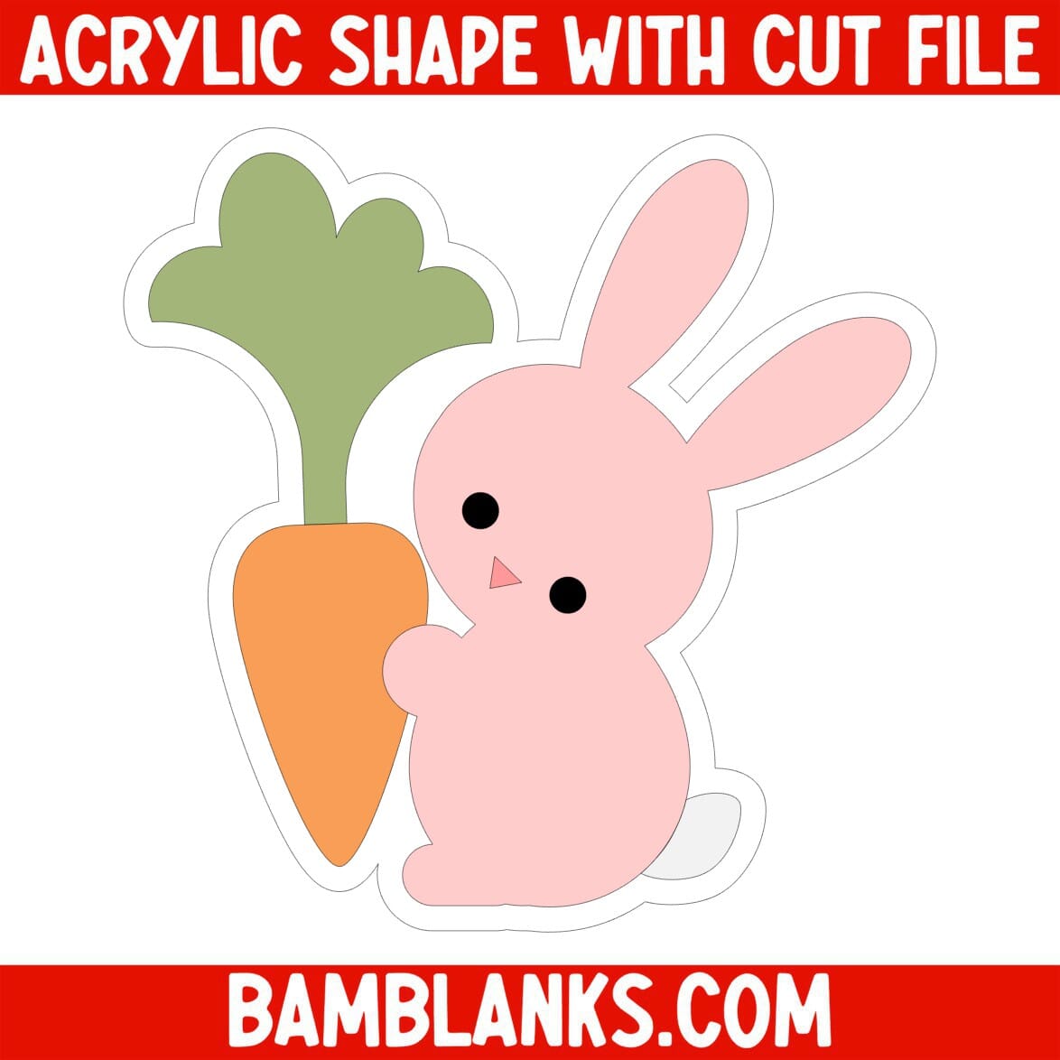 Bunny Holding Carrot - Acrylic Shape #475