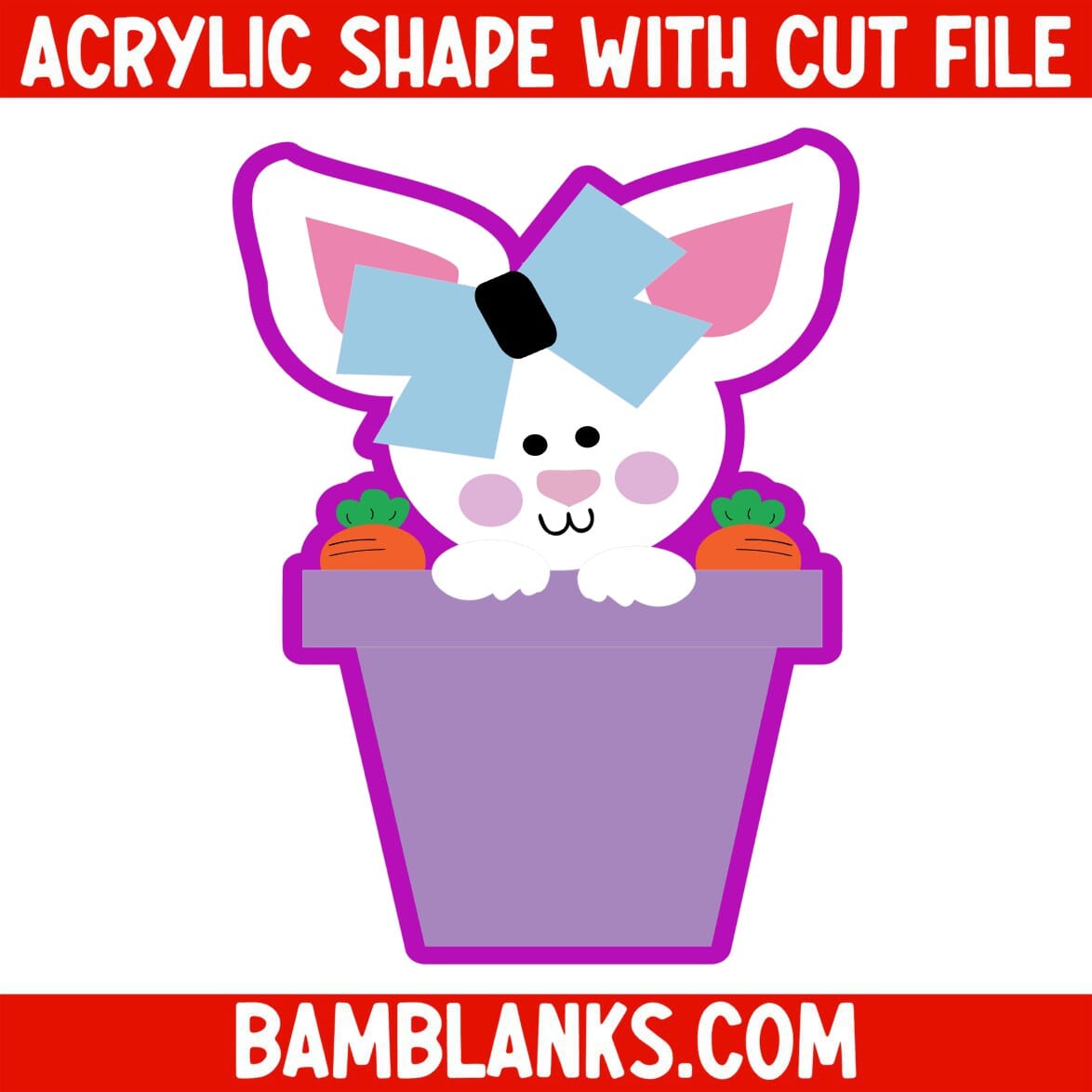 Bunny in a Pot - Acrylic Shape #288