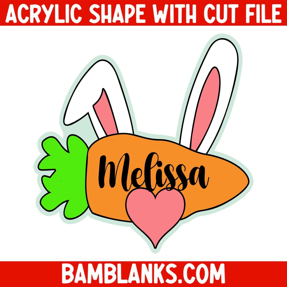 Bunny Name Tag - Acrylic Shape #1352