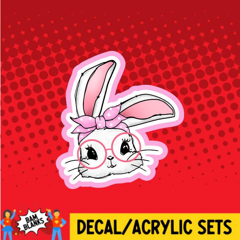 Bunny With Glasses - DECAL AND ACRYLIC SHAPE #DA0157