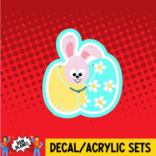 Bunny with Stethoscope and Easter Egg - DECAL AND ACRYLIC SHAPE #DA0709