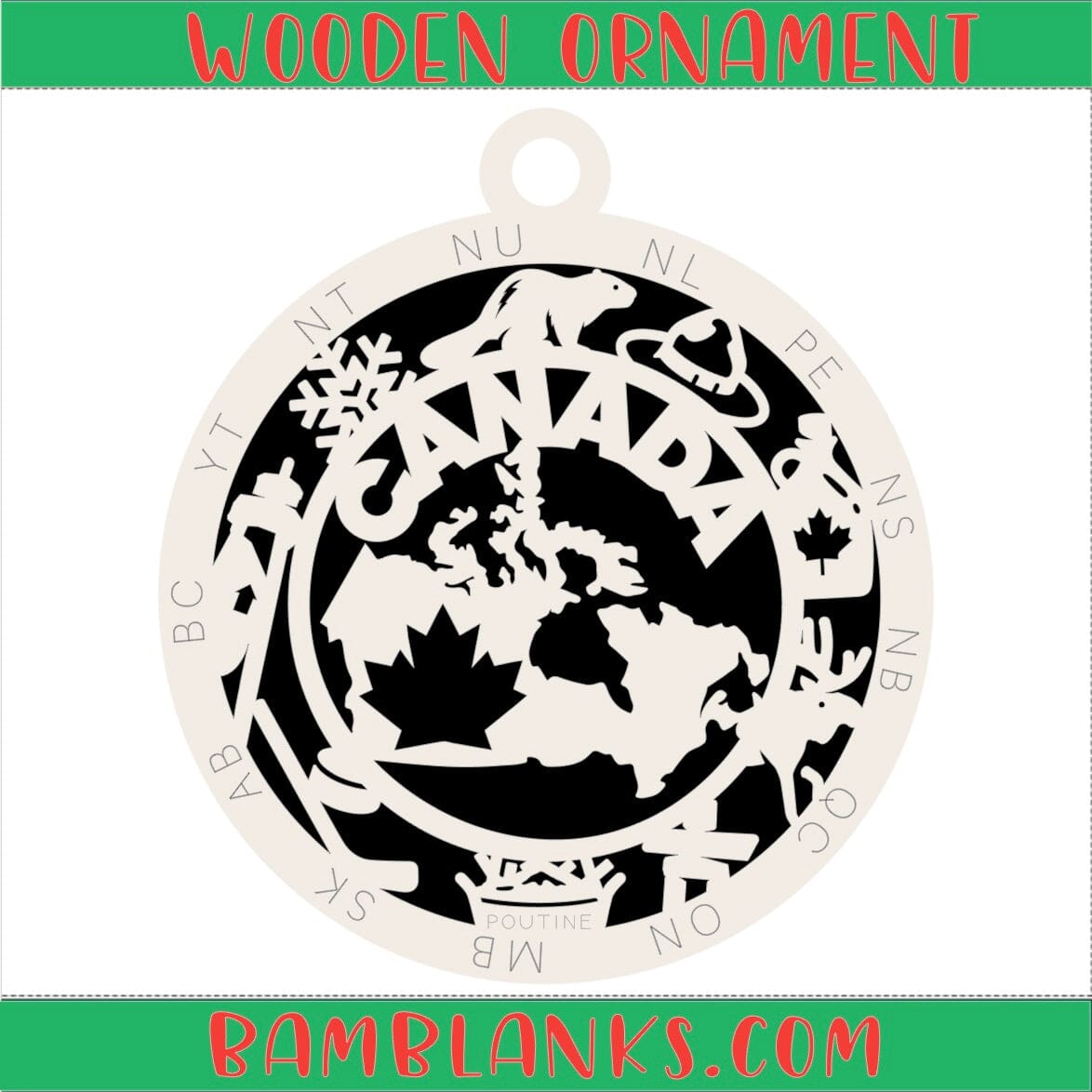 Canada - Wood Ornament #W153