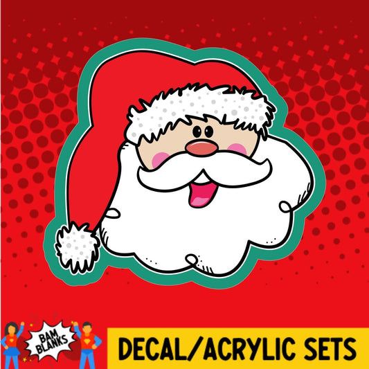 Cartoon Santa Head - DECAL AND ACRYLIC SHAPE #DA01278