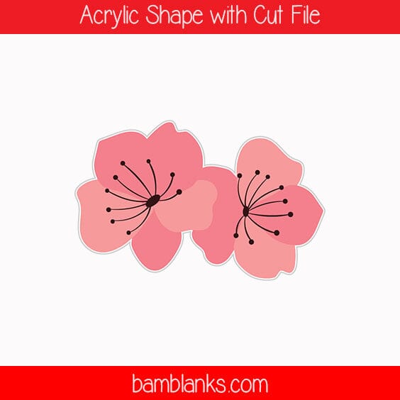 Cherry Blossom Double - Acrylic Shape #425