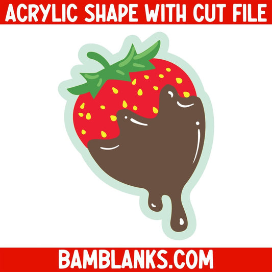 Chocolate Dipped Strawberry - Acrylic Shape #2278