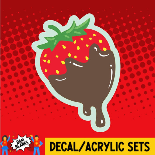 Chocolate Dipped Strawberry - DECAL AND ACRYLIC SHAPE #DA0597