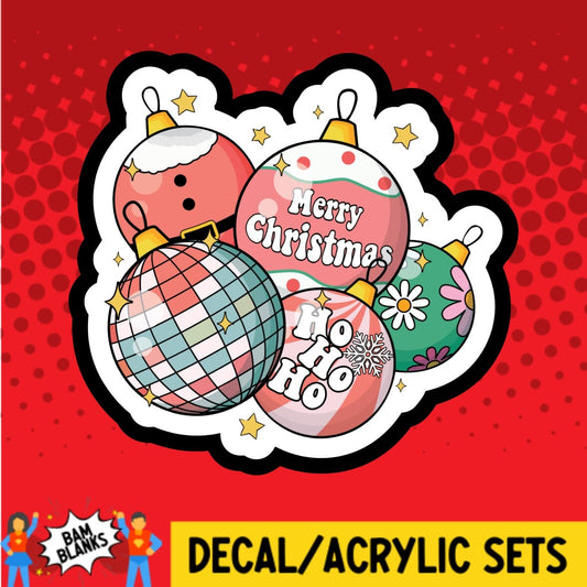 Christmas Balls - DECAL AND ACRYLIC SHAPE #DA01566