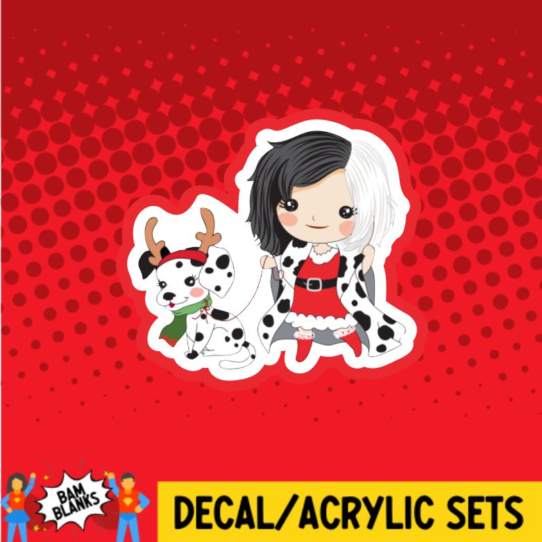 Christmas Cruella Decal And Acrylic Shape Da01028 Bam Blanks And More