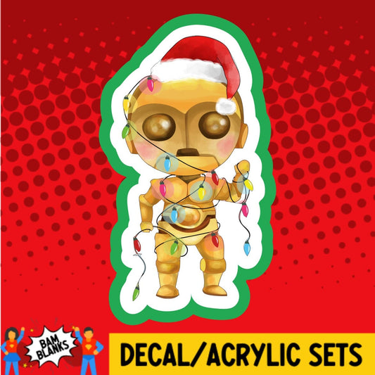 Christmas Gold Space Robot - DECAL AND ACRYLIC SHAPE #DA01401