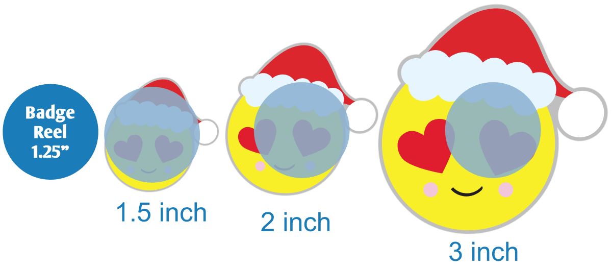 Christmas Heart Eyes Emoji - Acrylic Shape #567