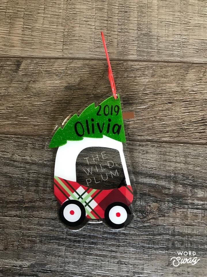 Christmas Kids Car - Acrylic Shape #569