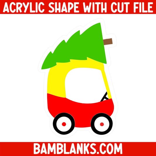 Christmas Kids Car - Acrylic Shape #569