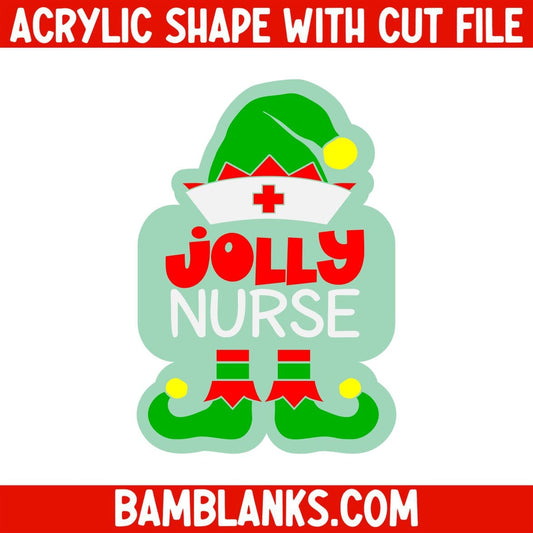 Christmas Nurse Elf - Acrylic Shape #2253