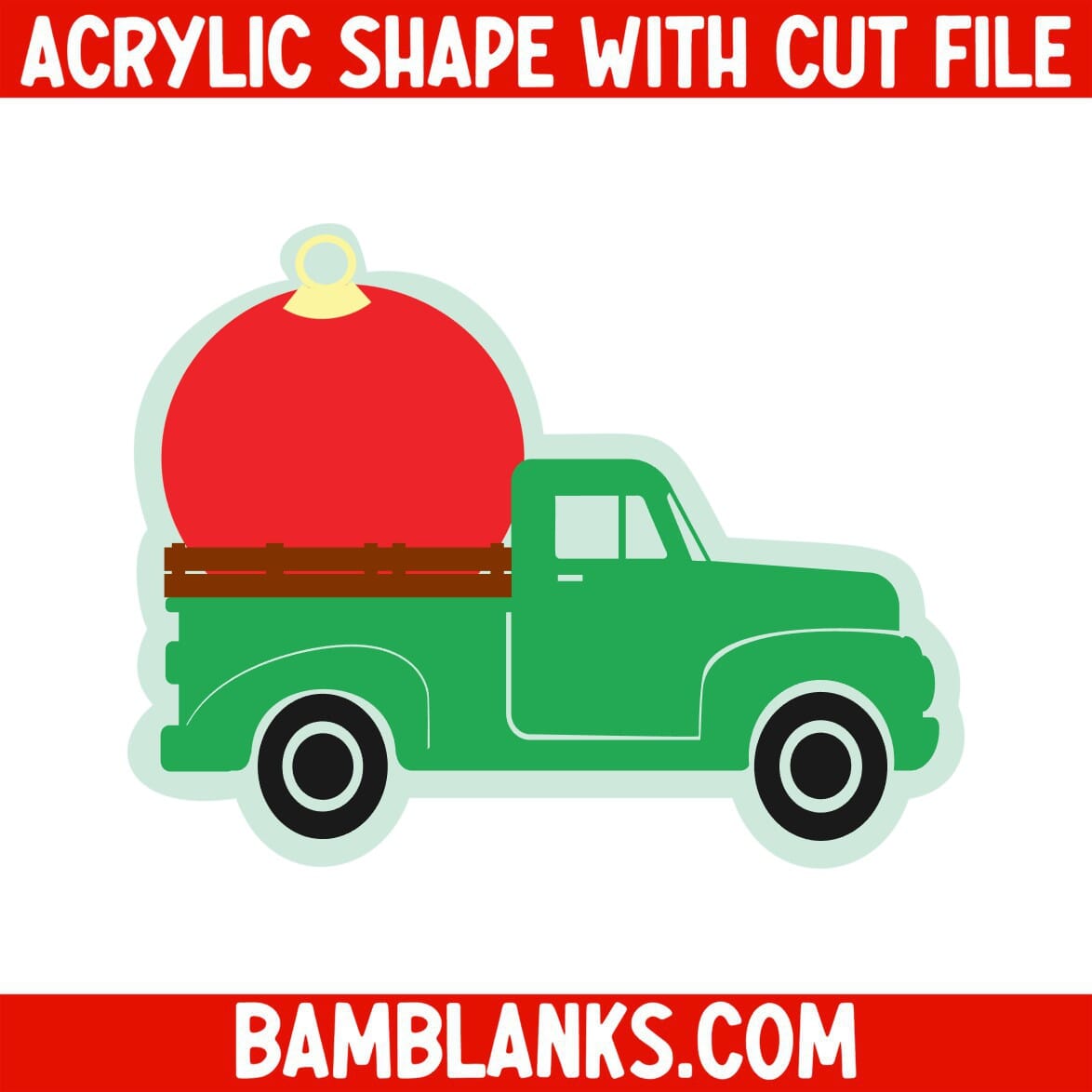 Christmas Ornament Truck - Acrylic Shape #981