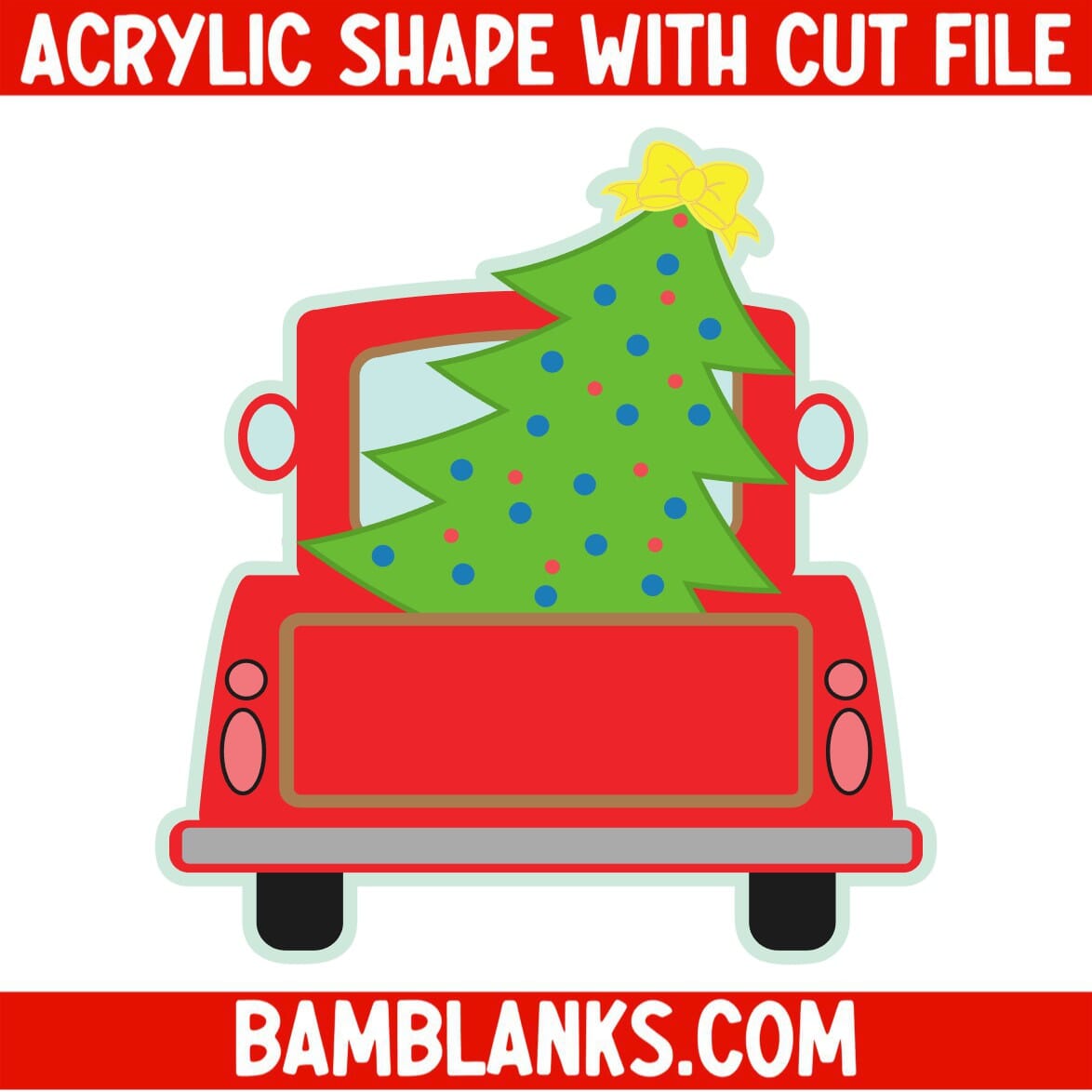 Christmas Tree Truck - Acrylic Shape #1076