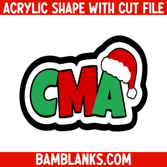 CMA Santa Hat - Acrylic Shape #2480