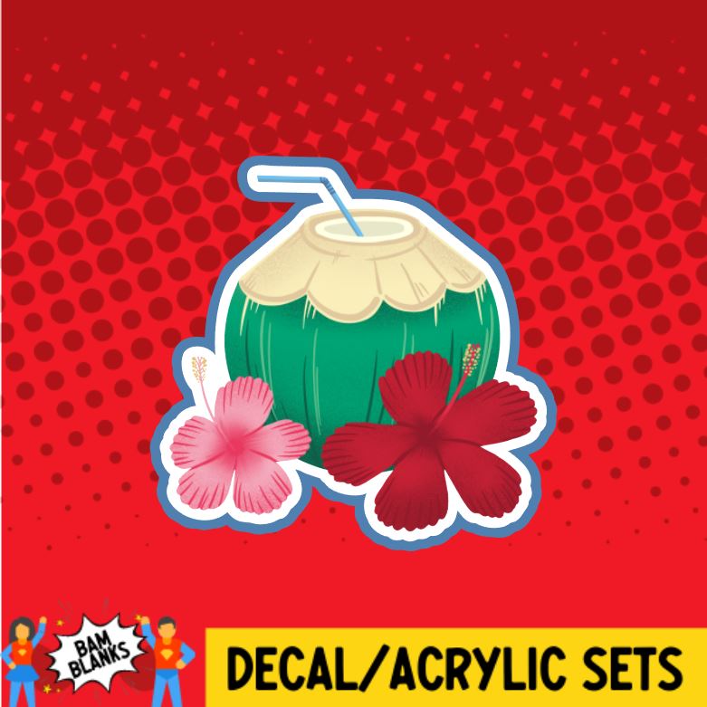 Coconut Drink - DECAL AND ACRYLIC SHAPE #DA0887