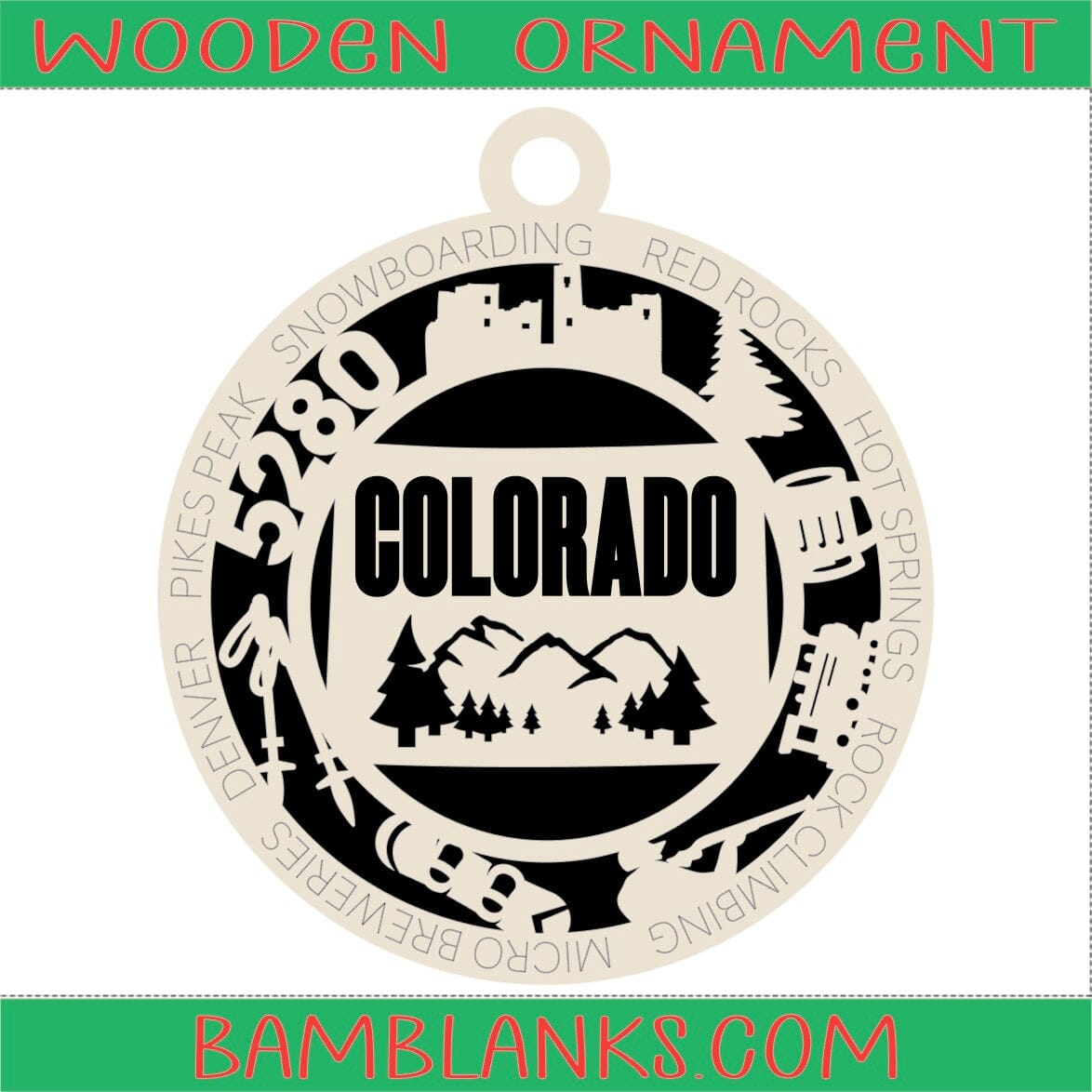 Colorado - Wood Ornament #W057