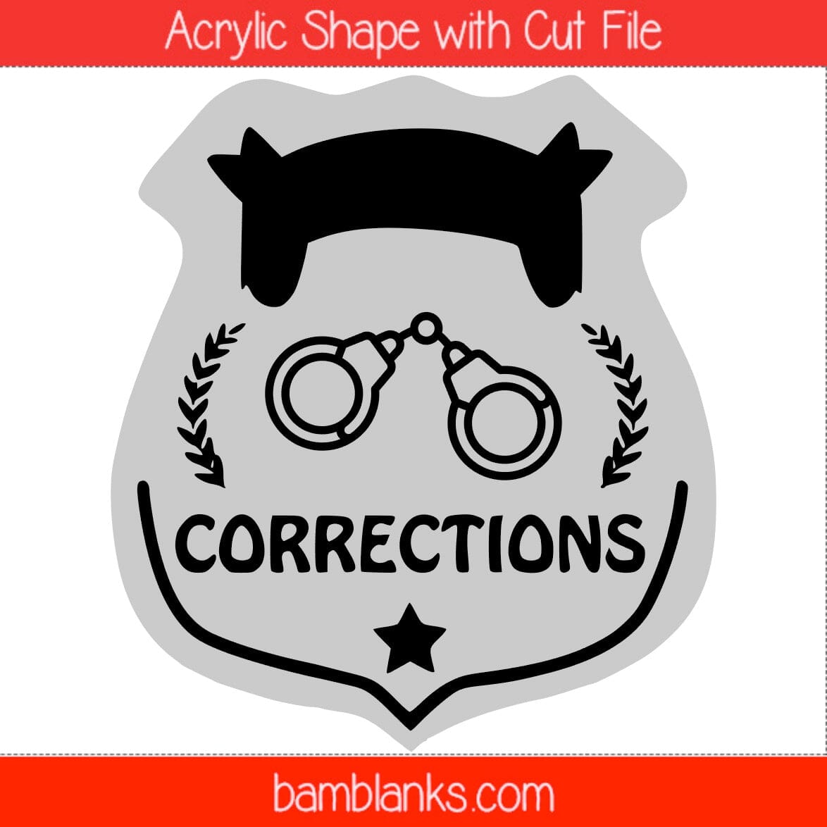 Correctional Officer Badge - Acrylic Shape #1427