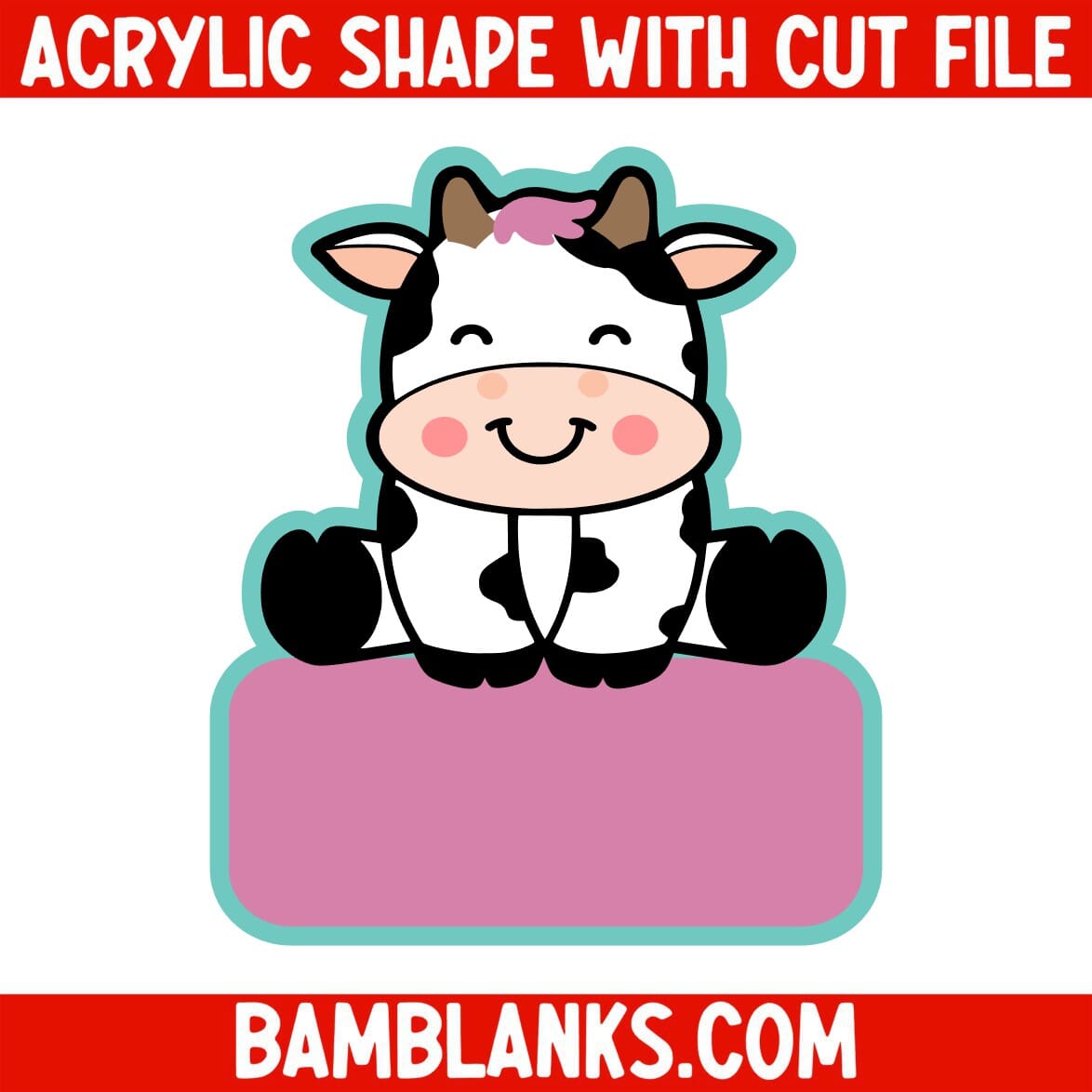 Cow Holding Sign - Acrylic Shape #2103