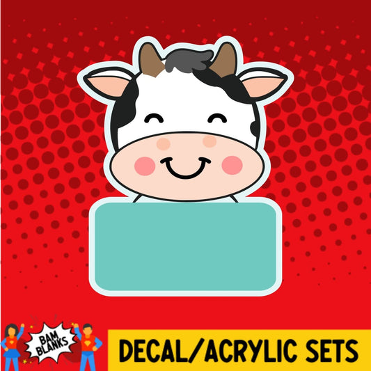 Cow with Sign Around Neck - DECAL AND ACRYLIC SHAPE #DA0296