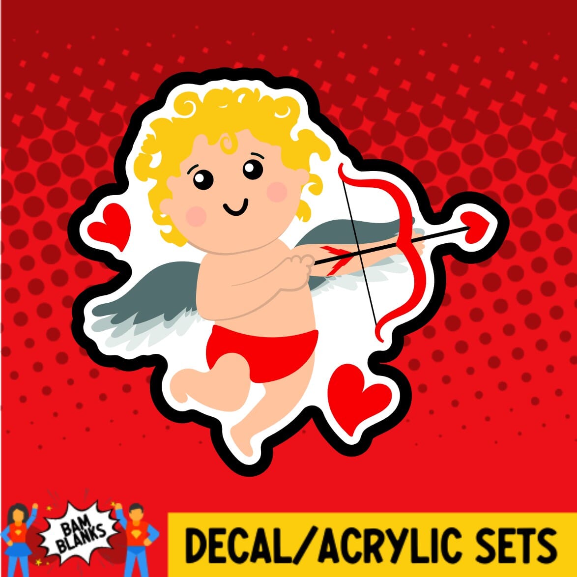 Cupid with Bow and Arrow - DECAL AND ACRYLIC SHAPE #DA0549