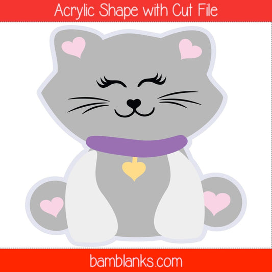 Cute Kitty - Acrylic Shape #1856