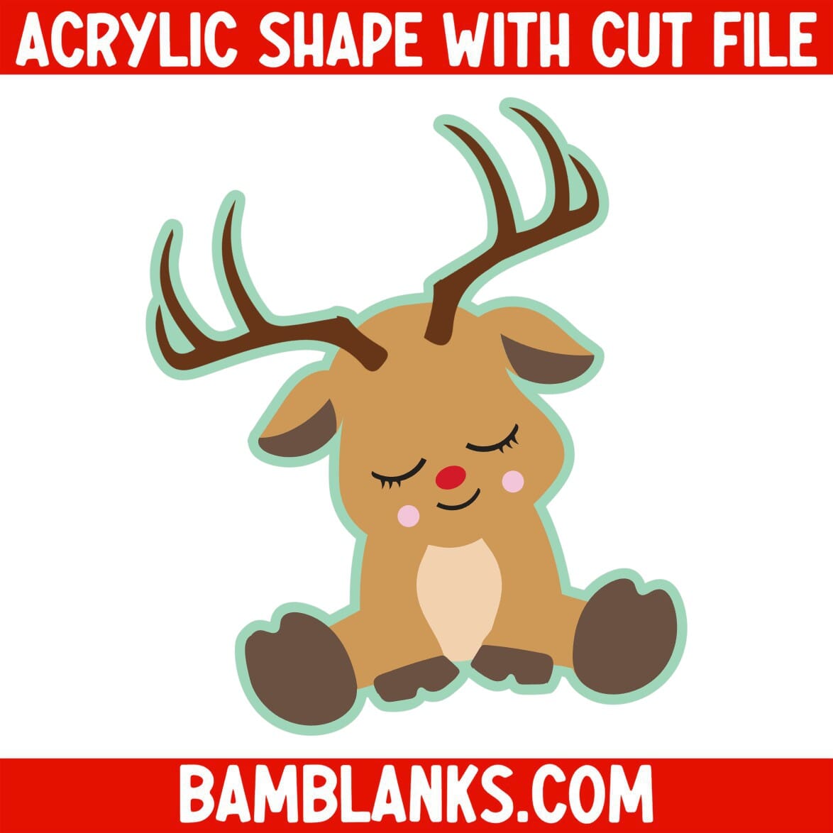 Cute Reindeer - Acrylic Shape #1955