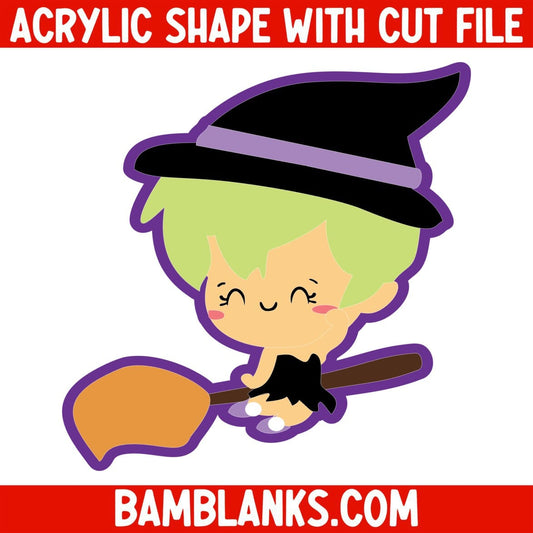 Cute Witch - Acrylic Shape #996