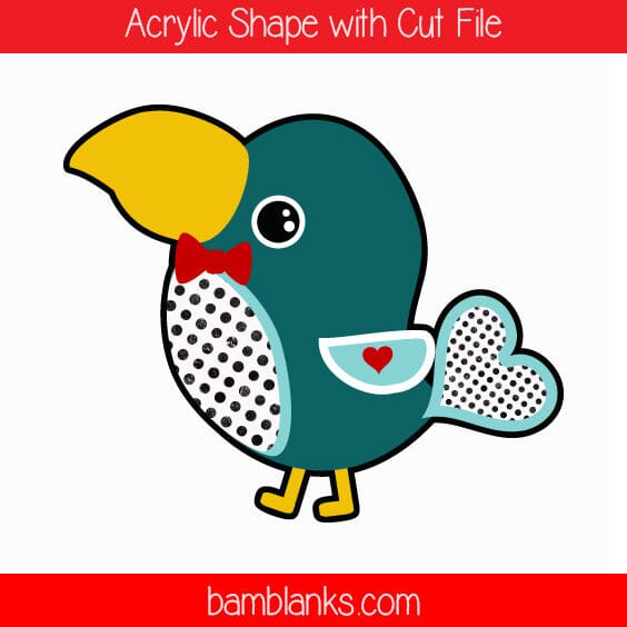 Dapper Bird Dapper Bird - Acrylic Shape #277 – BAM Blanks and More