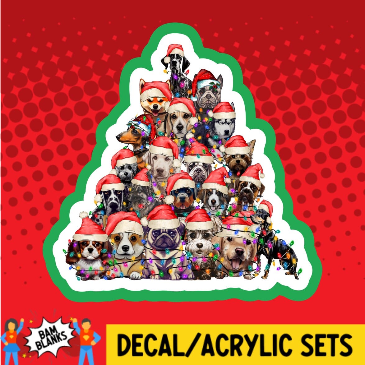 Dog Christmas Tree - DECAL AND ACRYLIC SHAPE #DA01480 – BAM Blanks and More