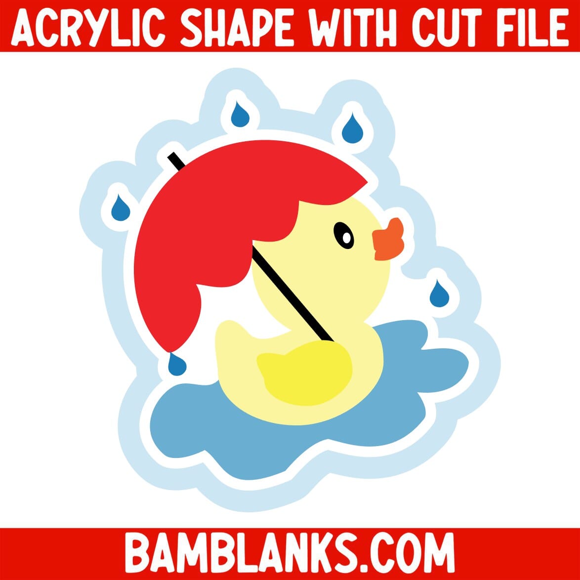 Duck with Umbrella - Acrylic Shape #2291
