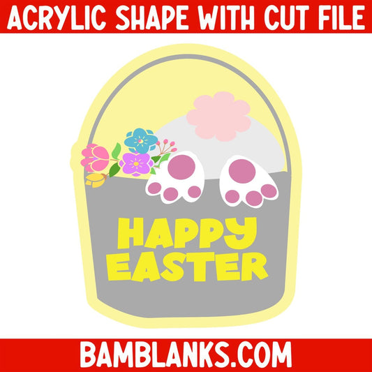 Easter Bunny Bucket - Acrylic Shape #1978