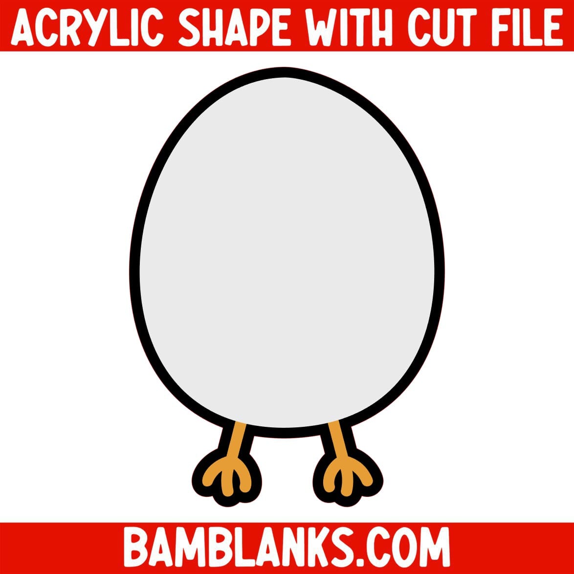 Egg with Feet - Acrylic Shape #1190