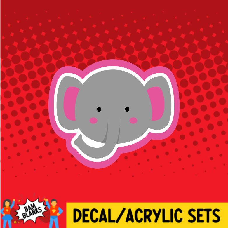 Elephant Face - DECAL AND ACRYLIC SHAPE #DA0141