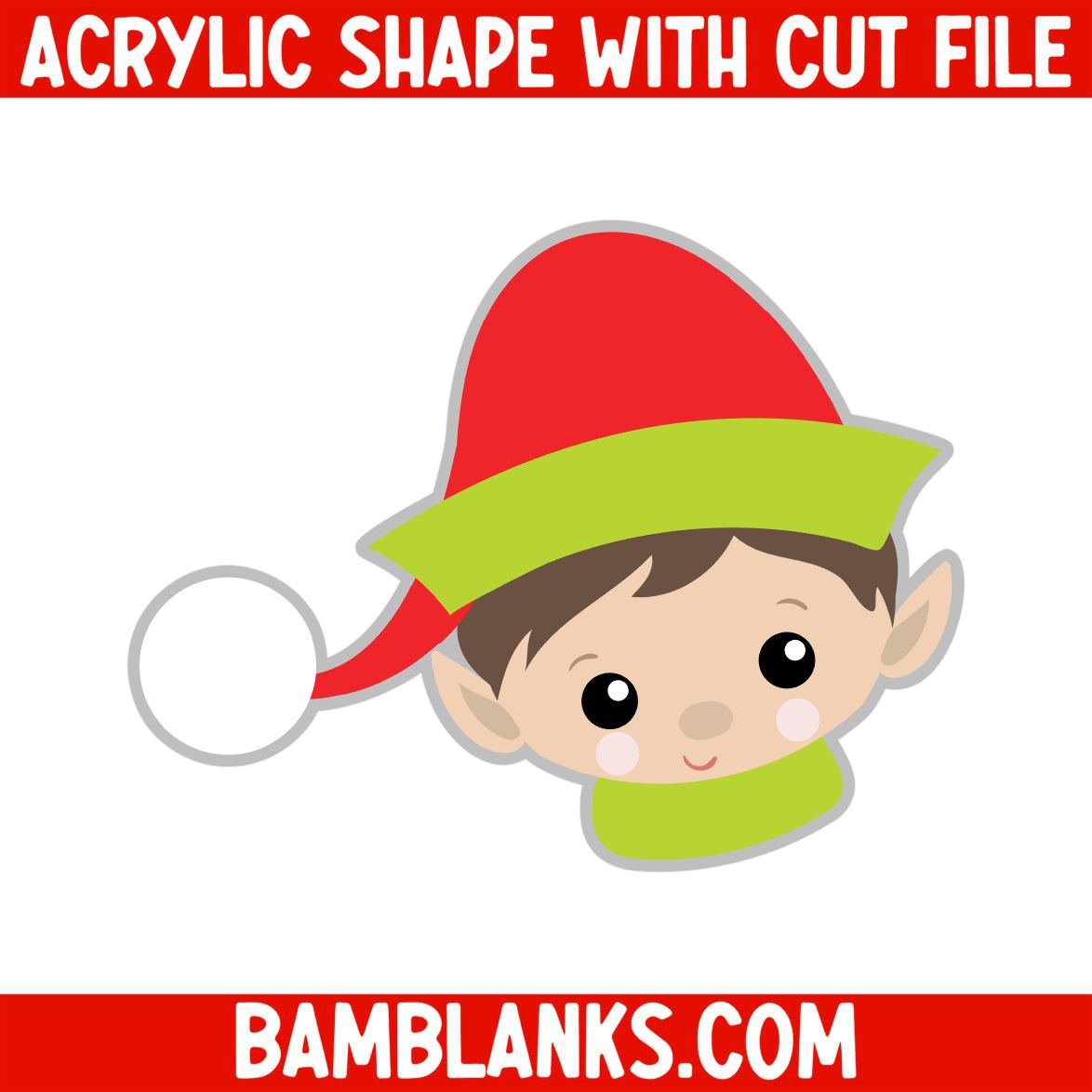 Elf Boy Face - Acrylic Shape #563