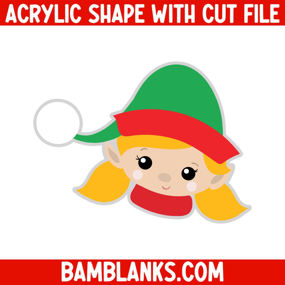 Elf Girl Face - Acrylic Shape #564 – BAM Blanks and More