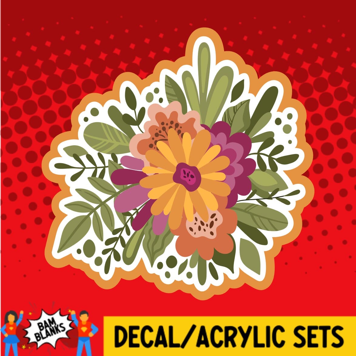 Fall Flower Cluster - DECAL AND ACRYLIC SHAPE #DA01345