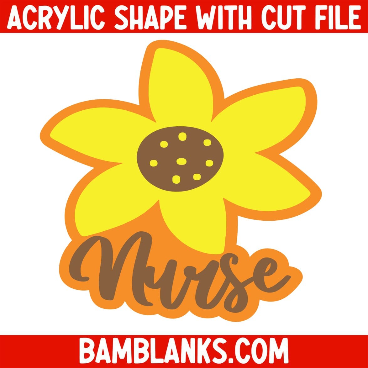 Fall Flower Nurse - Acrylic Shape #1832
