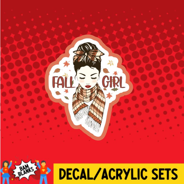 Fall Girl with Scarf - DECAL AND ACRYLIC SHAPE #DA0372