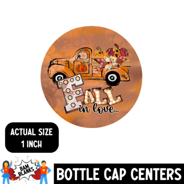 Fall in Love Truck - Bottle Cap Center #BC0009